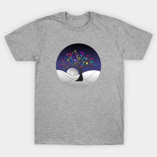 Modern and Colorful Tree Art Structure - Night sky T-Shirt